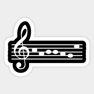 Cabbage Sheet Music Treble Clef Sticker